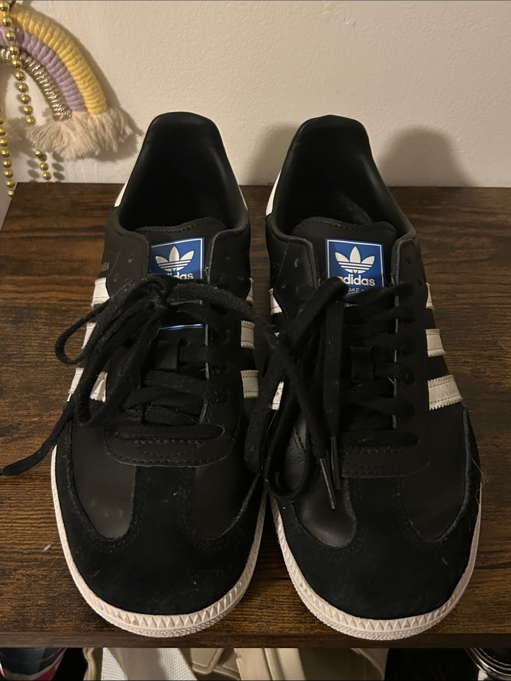 adidas Black Sneakers with White Stripes